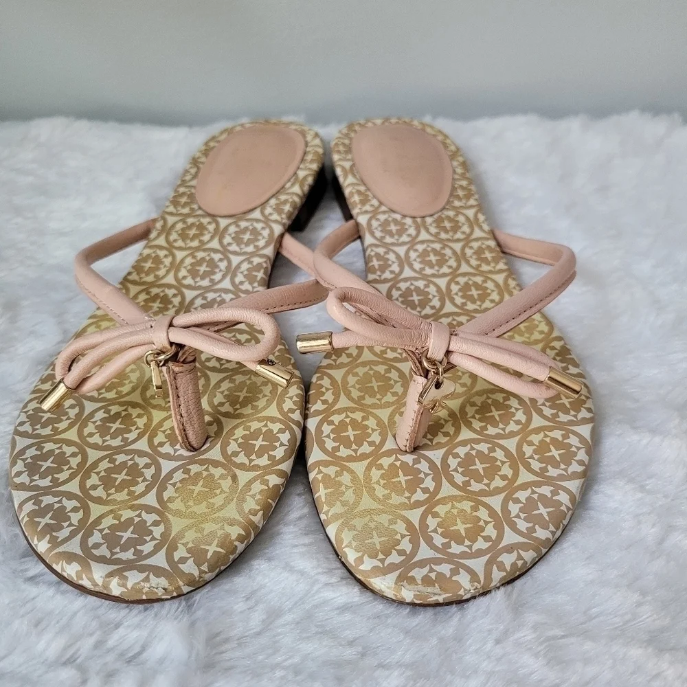 KATE SPADE Leather Printed Flip Flops